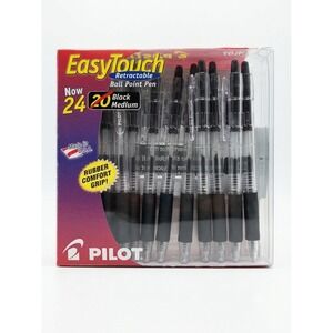Pilot EasyTouch Retractable Ballpoint Pens Black Medium Point 14 Count Open Box